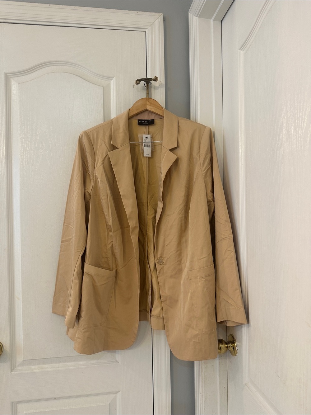 Lane Bryant Tan Single-Button Blazer Jacket